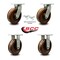 Service Caster 8 Inch Heavy Duty High Temp Phenolic Swivel Caster Swivel Locks 2 Rigid, 2PK SCC-KP92S830-PHRHT-BSL-2-R-2 - alternate 1